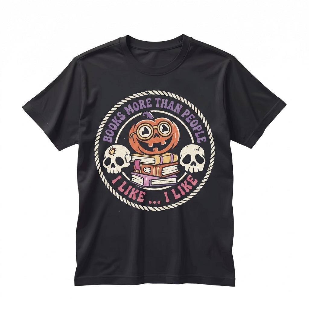 Books Over People Halloween Sticker Spooky Bookish Reader Waterproof Gift Decal Unisex TShirt