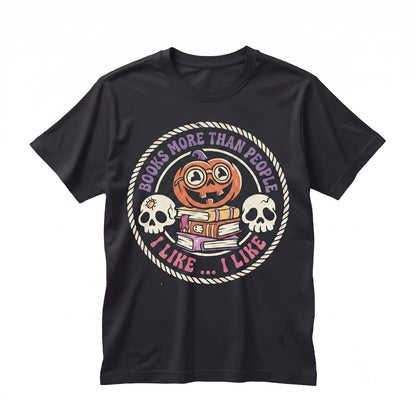 Books Over People Halloween Sticker Spooky Bookish Reader Waterproof Gift Decal Unisex TShirt
