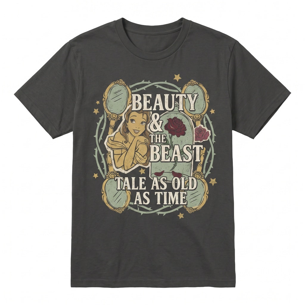 Retro Tale As Old Time French Princess Bookshop Graphic Vintage Novel Reader Fairytale Unisex TShirt