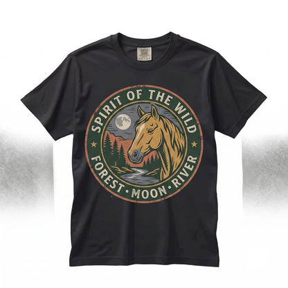 Vintage Mystic Horse Graphic Moonlight Fantasy Celestial Night Sky Animal Gift Unisex TShirt