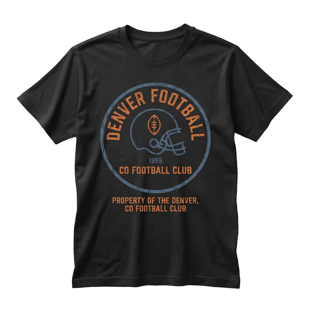 Vintage Denver Football Retro Game Day Apparel Graphic Unisex TShirt