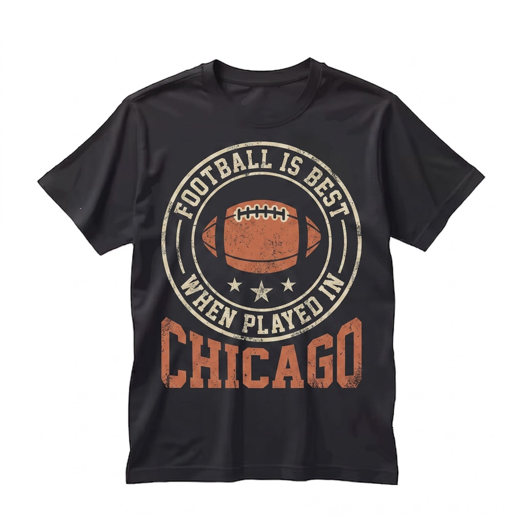 Vintage Chicago Football Retro Gameday Tailgate Fan Graphic Unisex TShirt