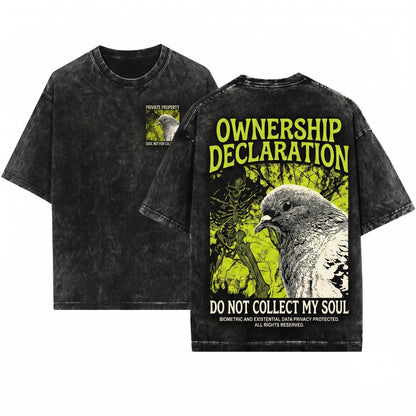 I Do Not Consent Vintage Japanese Pigeon Graphic Bird Unisex Wash T-Shirt