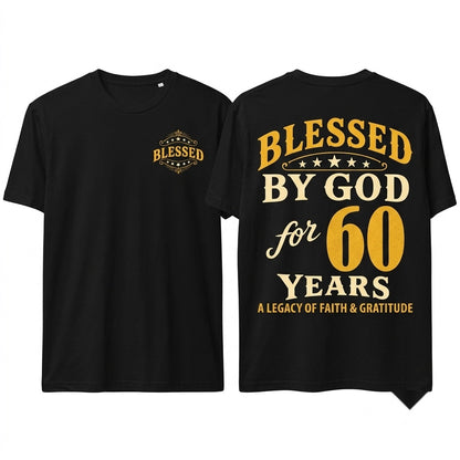 Blessed By God 60th Birthday Anniversary Faith Christian Gift Unisex Wash T-Shirt