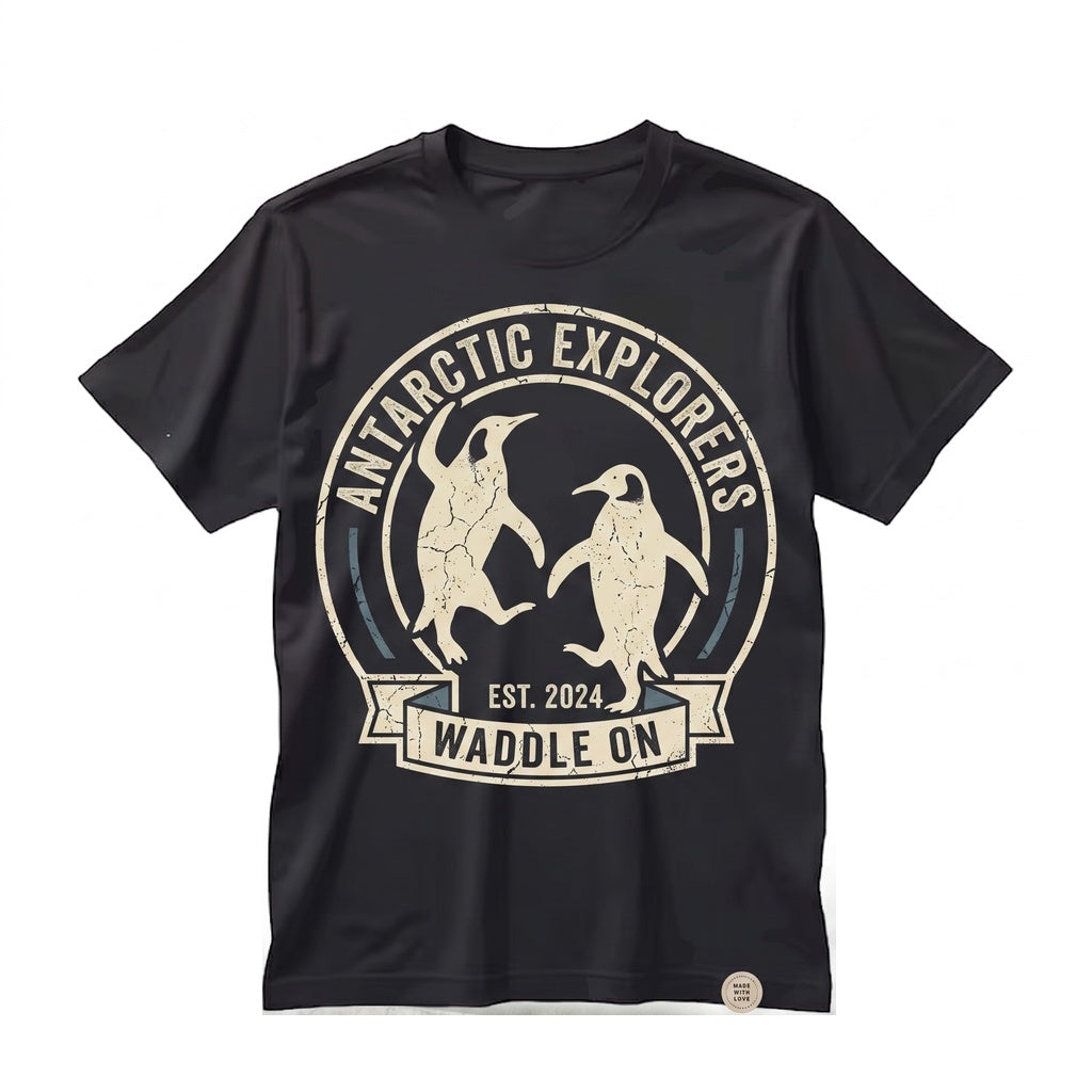 Vintage Dancing Emperor Penguin Funny Arctic Wildlife Graphic Animal Gift Unisex TShirt