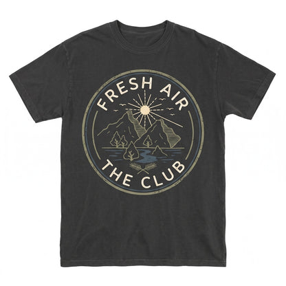 Fresh Air Club Garment-Dyed Cotton Short Sleeve Vintage Crewneck Top Unisex TShirt