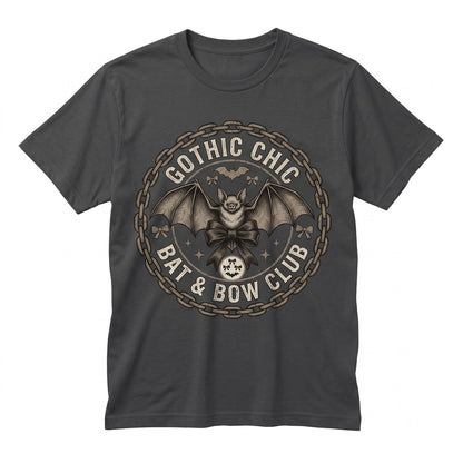 Gothic Vampire Bats Halloween Coquette Black Lace Ribbons Spooky Scary Fangs Graphic Apparel Unisex TShirt