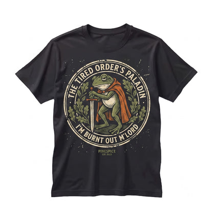 Im Burnt Out MLord Embroidered Frog Knight Heavyweight Graphic Pullover Unisex TShirt