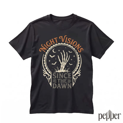 Classic Gothic Skeleton Bat Graphic Haunted Halloween Holiday Gift Unisex TShirt