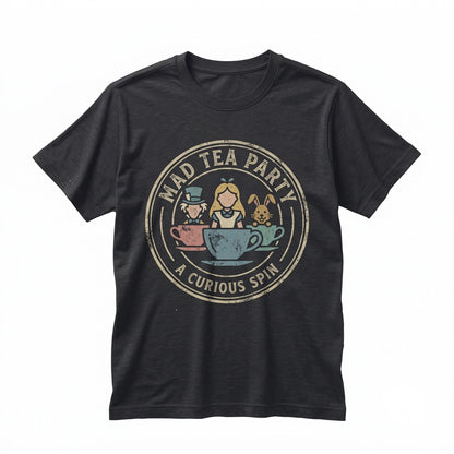 Oversized Alice In Wonderland Mad Hatter Tea Party Vacation Graphic Unisex TShirt