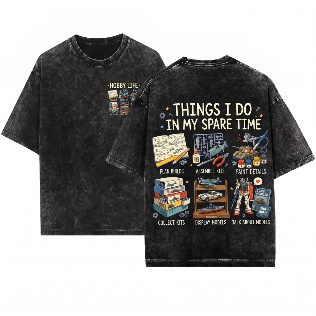 Scale Model Builder Hobby Things Retro Enthusiast Gift Unisex Wash T-Shirt