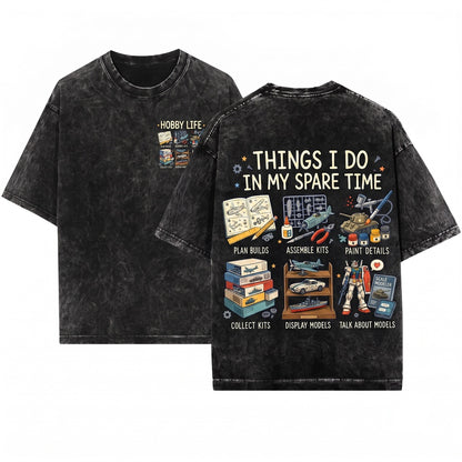 Scale Model Builder Hobby Things Retro Enthusiast Gift Unisex Wash T-Shirt