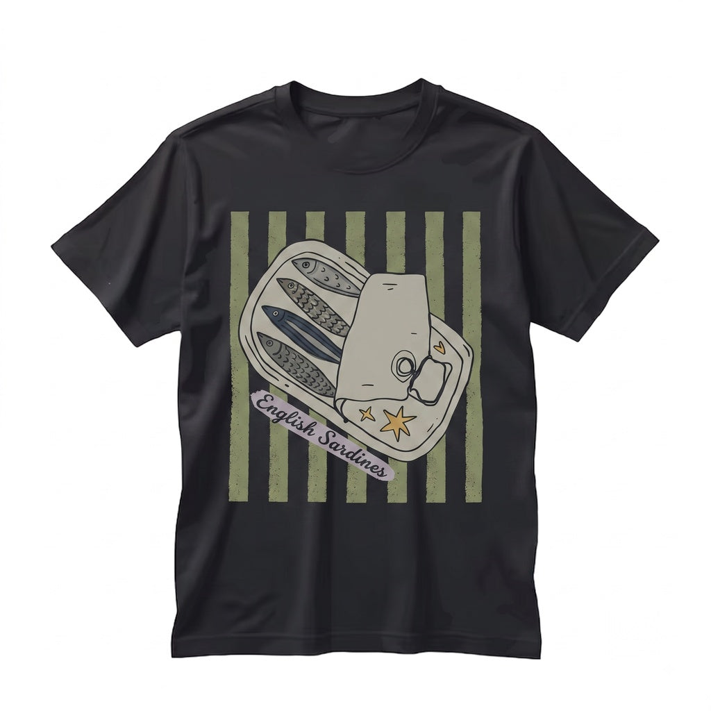 Vintage Sardines Fish Graphic Seafood Tin Coastal Aesthetic Unisex TShirt