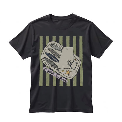 Vintage Sardines Fish Graphic Seafood Tin Coastal Aesthetic Unisex TShirt