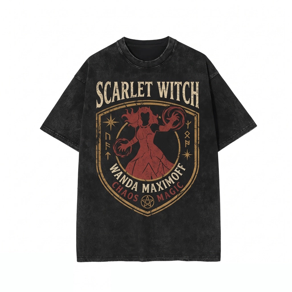 Retro Wanda Maximoff Scarlet Witch Graphic Oversized Superhero Comics Sweatshirt Unisex TShirt
