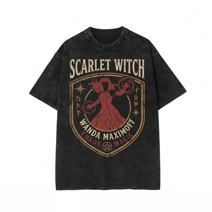 Retro Wanda Maximoff Scarlet Witch Graphic Oversized Superhero Comics Sweatshirt Unisex TShirt