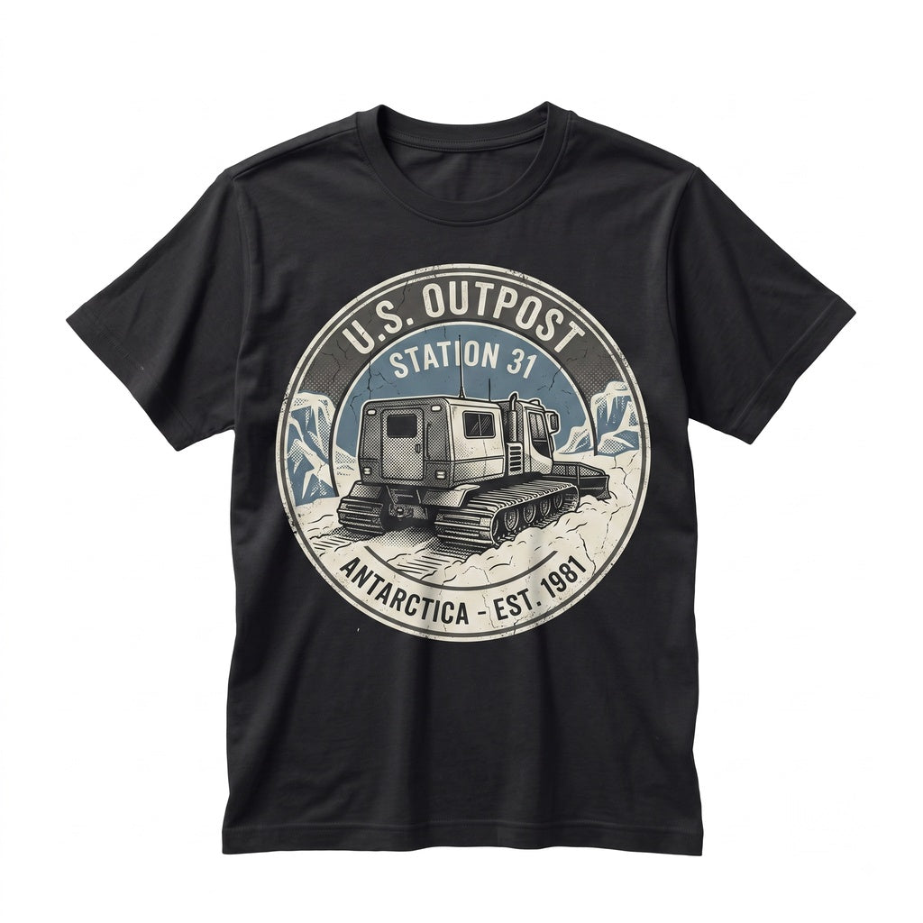 Outpost 31 Antarctic Research Retro 80s Sci-Fi Horror Movie Graphic Vintage Alien Unisex TShirt