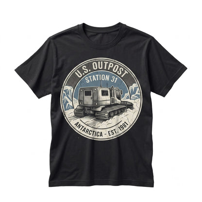 Outpost 31 Antarctic Research Retro 80s Sci-Fi Horror Movie Graphic Vintage Alien Unisex TShirt