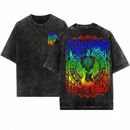 Voodoo Rock Concert Music Retro Unisex Wash T-Shirt