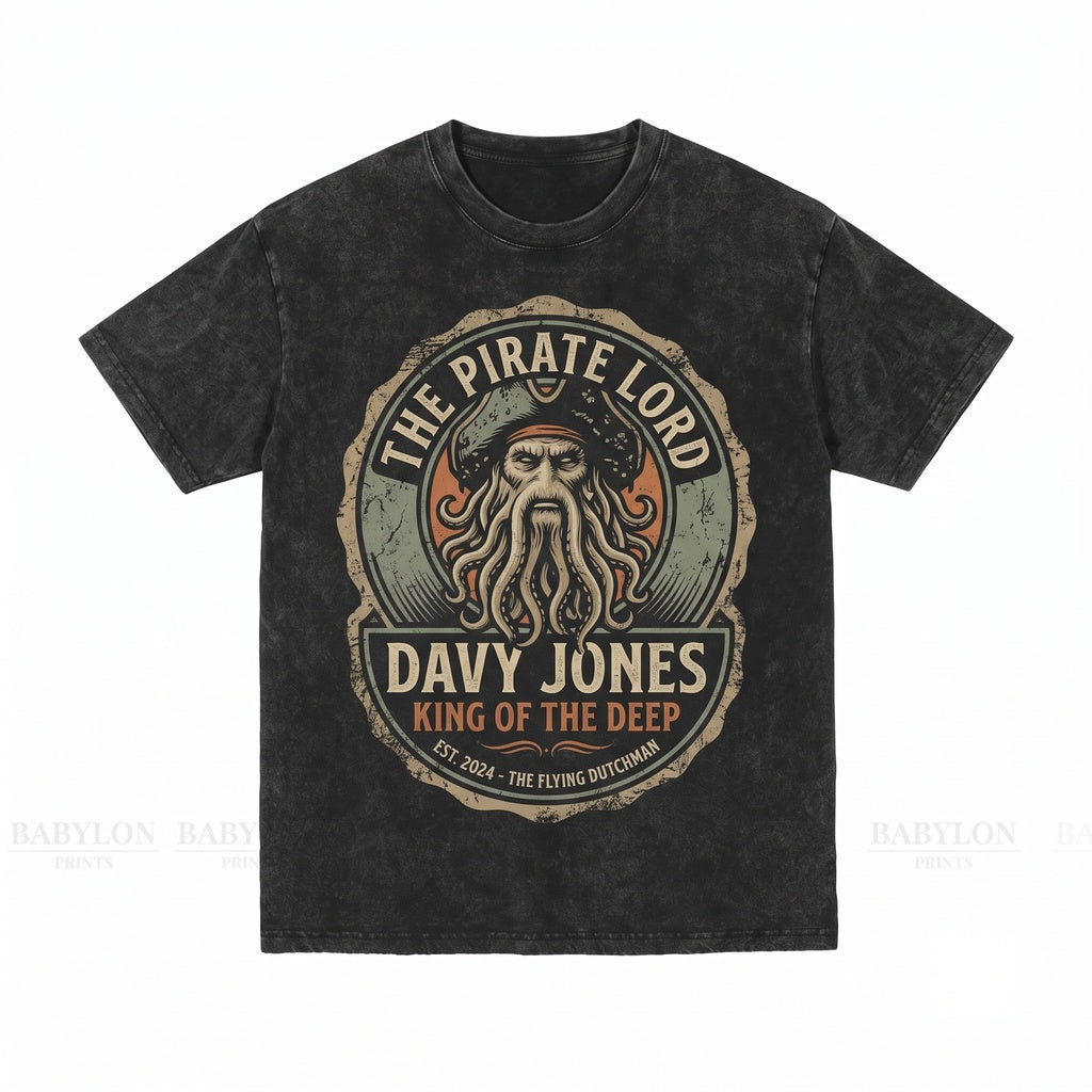 Oversized Davy Jones Sea Captain Graphic Flying Dutchman Theme Park Cruise Apparel Unisex TShirt