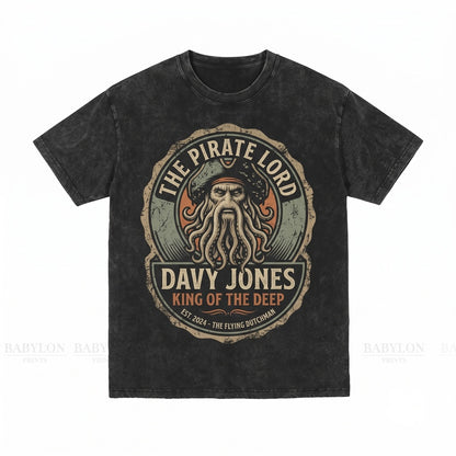Oversized Davy Jones Sea Captain Graphic Flying Dutchman Theme Park Cruise Apparel Unisex TShirt