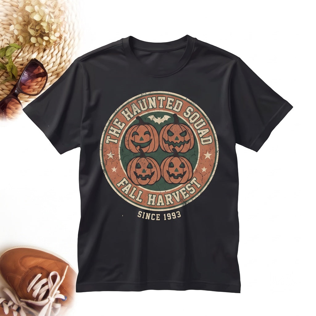 Spooky Pumpkin Jack-o-Lantern Halloween Fall Crewneck Sweatshirt Graphic Unisex TShirt