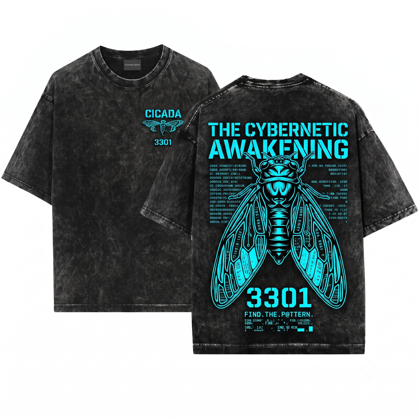 Cicada 3301 Everywhere Moth Graphic Tee Cryptography Mystery Hacker Apparel Internet Puzzle Society Art Unisex Heavyweight Garment-Dyed T-Shirt
