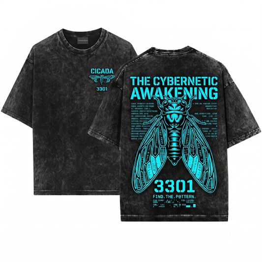 Cicada 3301 Everywhere Moth Graphic Tee Cryptography Mystery Hacker Apparel Internet Puzzle Society Art Unisex Heavyweight Garment-Dyed T-Shirt