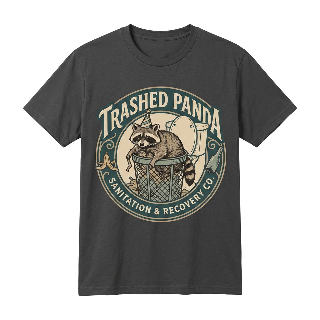 Funny Drunk Trashed Panda Hilarious Animal Humor Vintage Graphic Party Gift Unisex TShirt