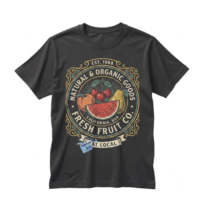 Cute Retro Tropical Fruit Labels Graphic Colorful Summer Vacation Sunshine Beach Unisex TShirt