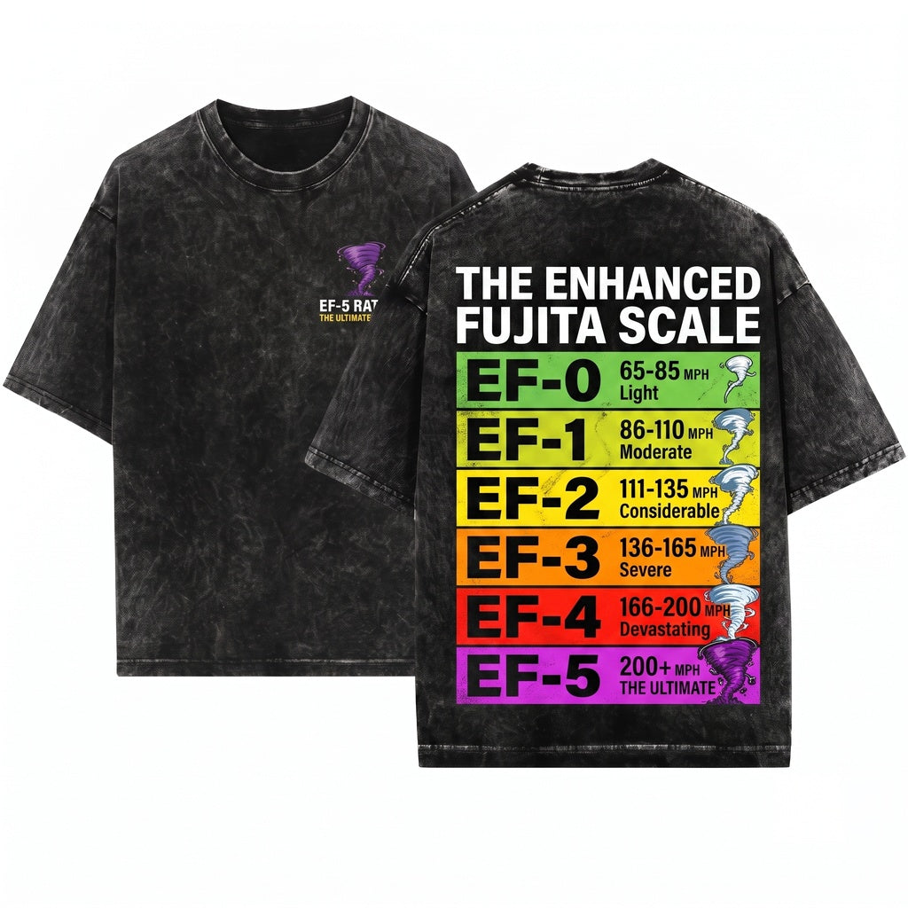 Enhanced Fujita Scale Tornado Meteorologist Weather Nerd Science Graphic Extreme Storm Chaser Gift Fans Unisex Wash T-Shirt