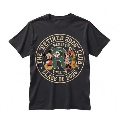 Retired 2025 Educator Celebration Magical Cartoon Crew Graphic Vacation Top Unisex TShirt