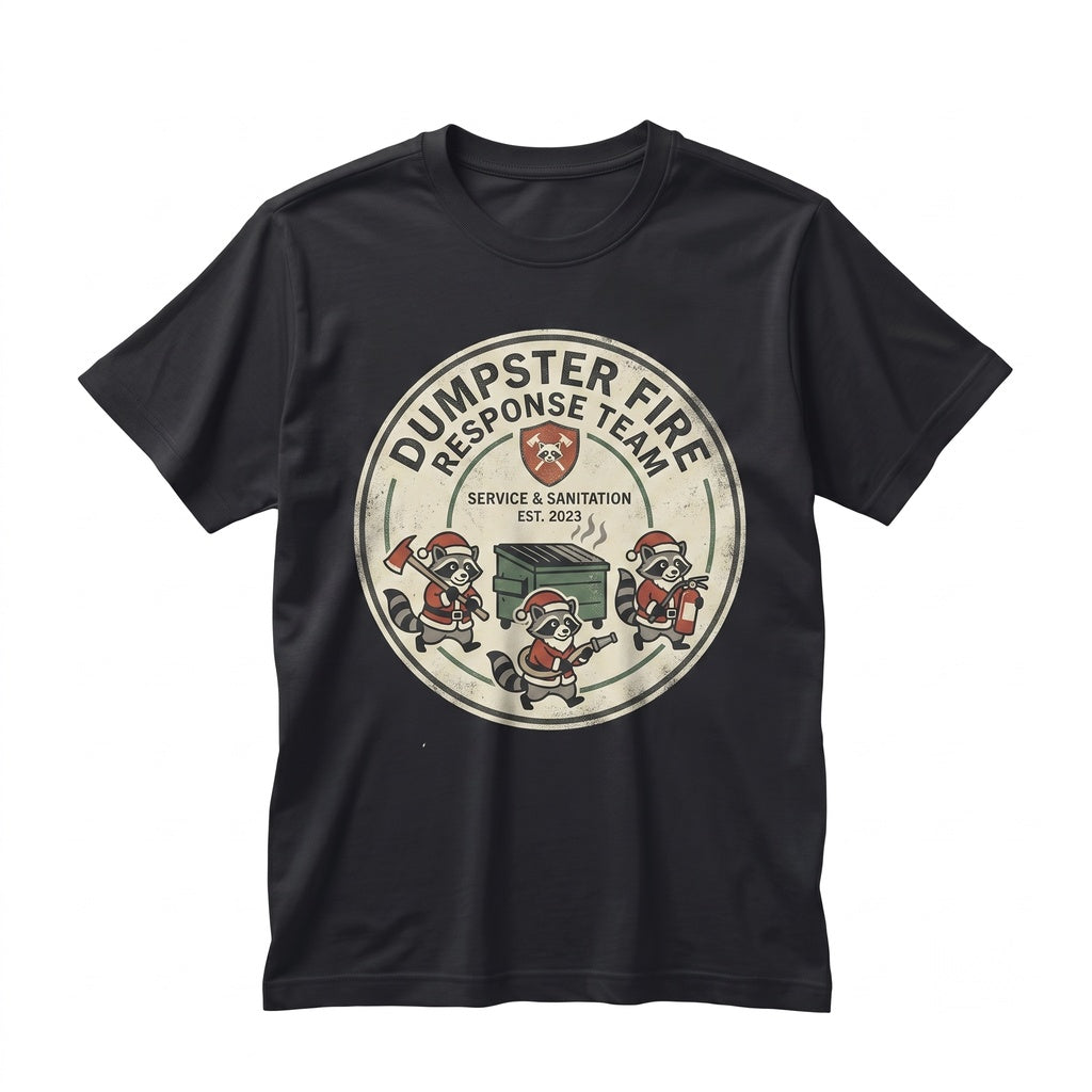 Dumpster Fire Response Team Leader Christmas Funny Holiday Humor Festive Disaster Graphic Gift Unisex TShirt