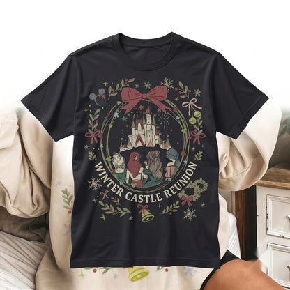 Retro Princess Christmas Magic Castle Holiday Family Vacation Trip Unisex TShirt