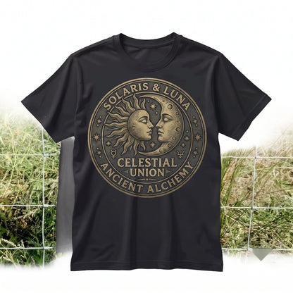 Vintage Sun Moon Celestial Retro Mystic Astrology Boho Cosmic Art Spiritual Gift Unisex TShirt