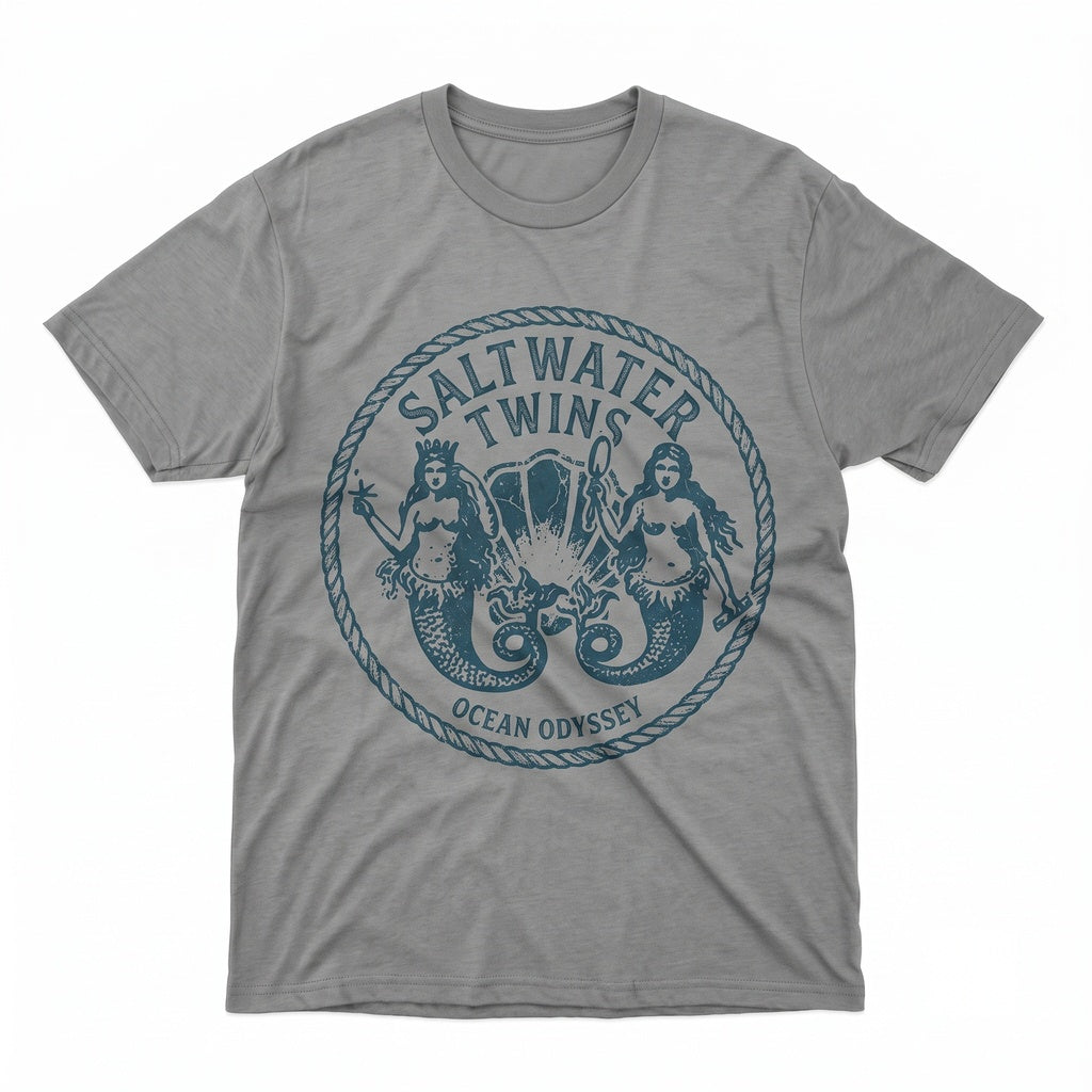 Twin Mermaids Ocean Fantasy Graphic Cotton Unisex TShirt
