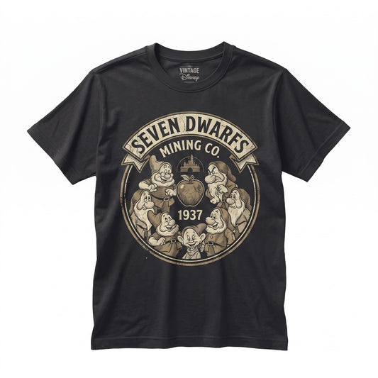 Vintage Fairytale Princess Seven Dwarfs Halloween Spooky Family Matching Theme Park Vacation Group Gifts Unisex TShirt