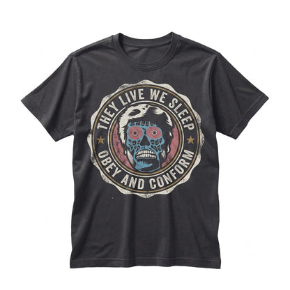 Retro Sci-Fi Horror Movie Graphic Live Obey Vintage Apparel Unisex TShirt