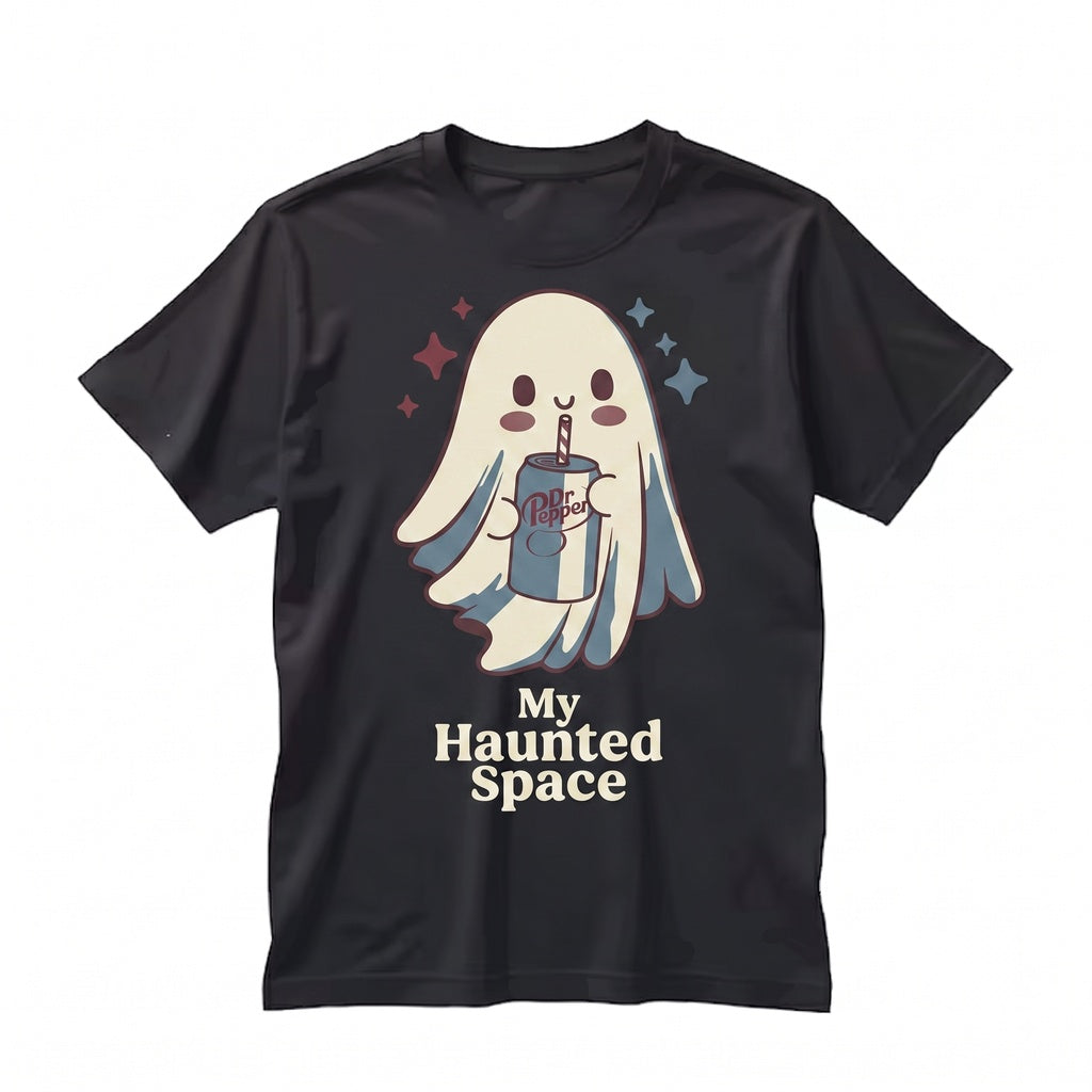 Vintage Spiced Cherry Soda Ghost Graphic Halloween Lover Gift Casual Retro Drink Fan Unisex TShirt