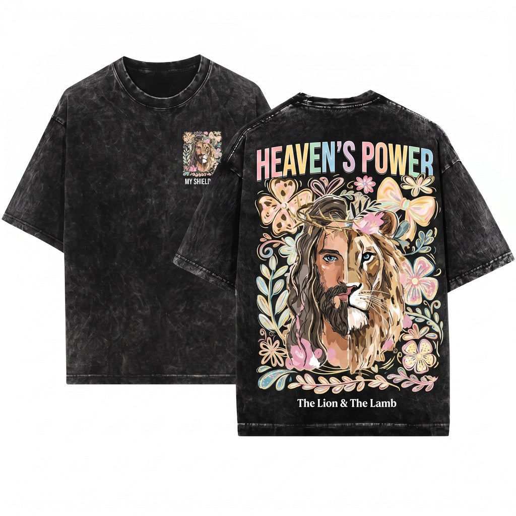 Lion of Judah Trendy Religious Women Unisex Wash T-Shirt