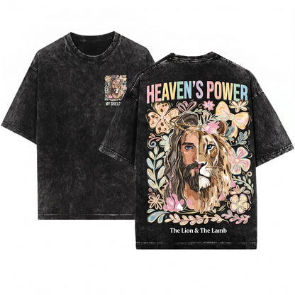 Lion of Judah Trendy Religious Women Unisex Wash T-Shirt