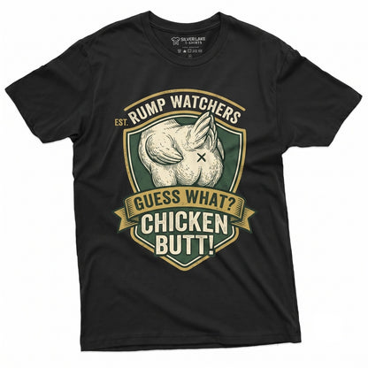 Guess What Chicken Butt Sarcastic Novelty Joke Farmer Humorous Birthday Present Graphic Unisex TShirt