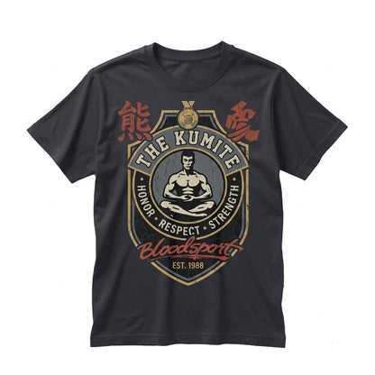 Bloodsport 1988 Martial Arts Kumite Action Movie Graphic Vintage Black Cotton Unisex TShirt