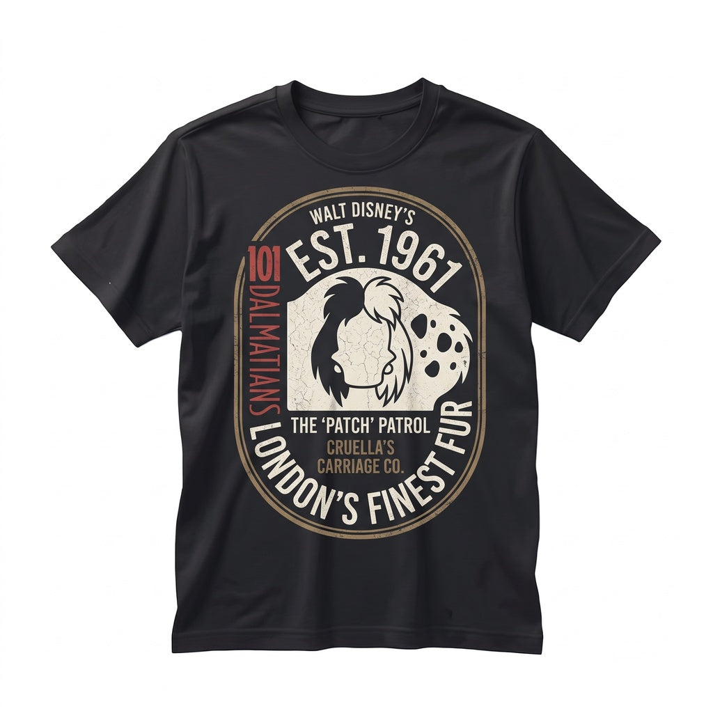 Oversized Dalmatian Dog Puppies Magic Kingdom Cruella Vintage Graphic Apparel, Unisex TShirt