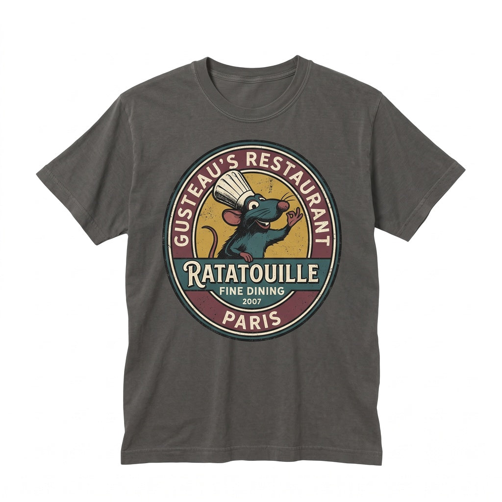 Vintage 2007 Ratatouille Poster Little Chef Remy World Graphic Top Unisex TShirt