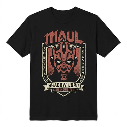 Vintage Darth Maul Shadow Lord Sith Graphic Apparel, Retro Sci-Fi Galactic Villain Fan Merchandise Unisex TShirt