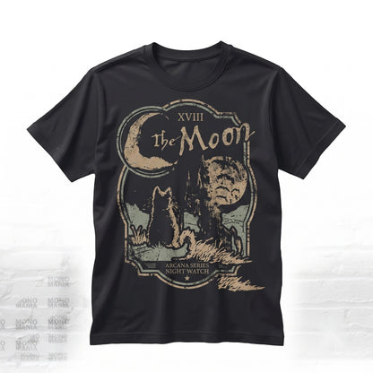 The Moon Cat 90s Alt Indie Rock Tarot Witchy Gifts Goth Emo Punk Horror Halloween Unisex TShirt