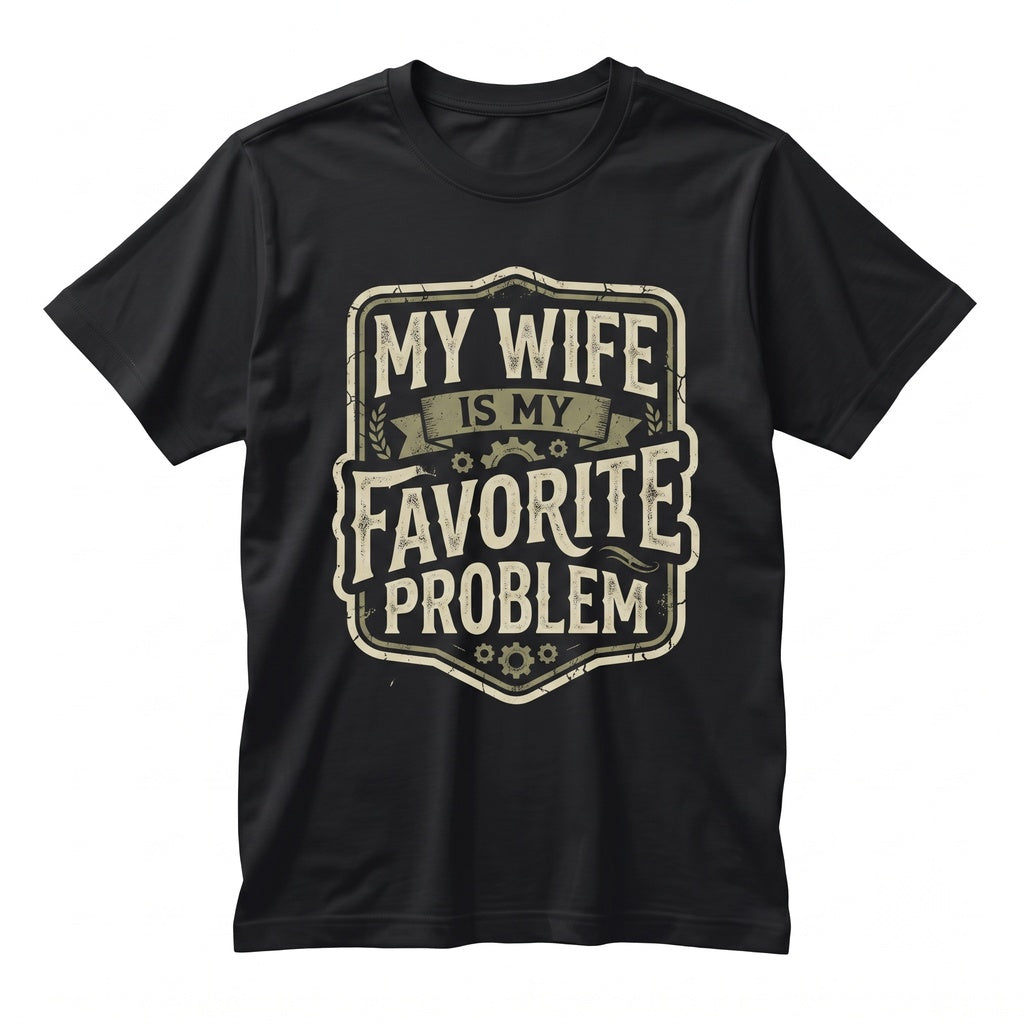 Funny Sarcastic Humor My Wife Is Favorite Problem Retro Husband Marriage Gift Graphic Unisex TShirt