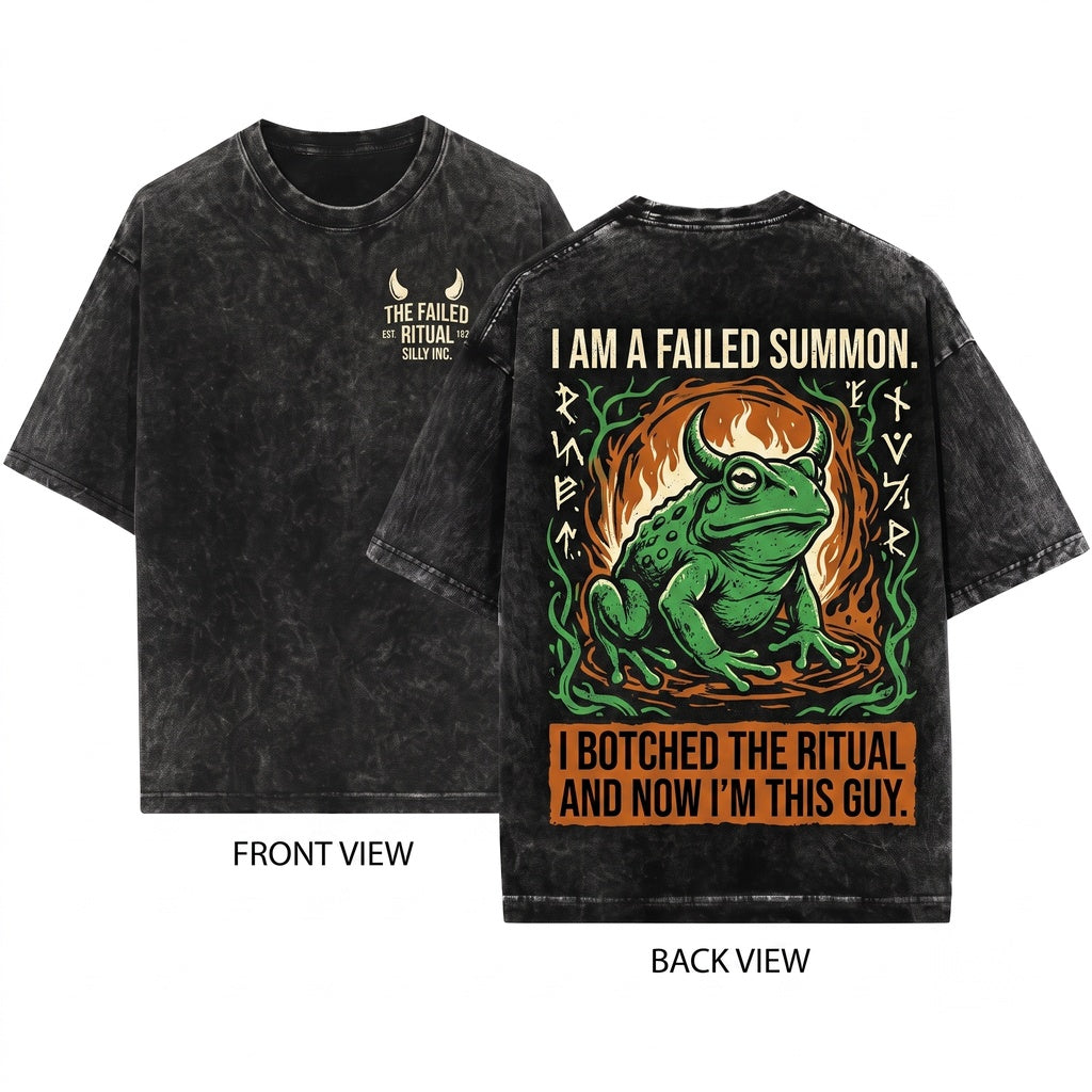 I Botched The Ritual Vintage Japanese Frog Unisex Wash T-Shirt