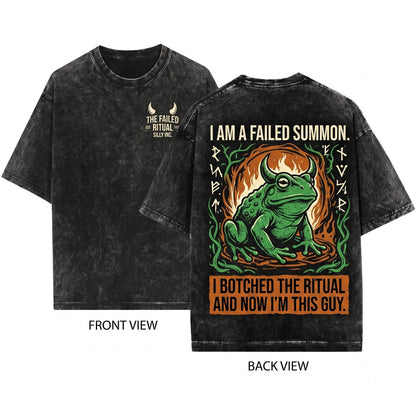 I Botched The Ritual Vintage Japanese Frog Unisex Wash T-Shirt